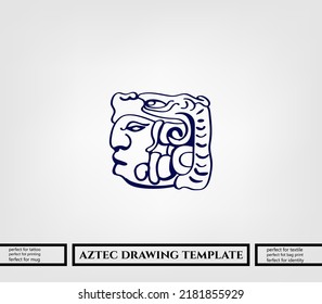 aztec decorative vector illustration. traditional ethnic ornament