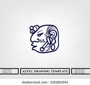 aztec decorative vector illustration. traditional ethnic ornament