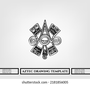 aztec decorative vector illustration. traditional ethnic ornament