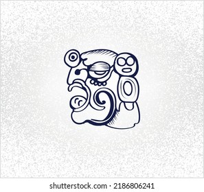 aztec decorative vector illustration. traditional ethnic ornament	