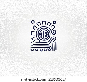 aztec decorative vector illustration. traditional ethnic ornament	