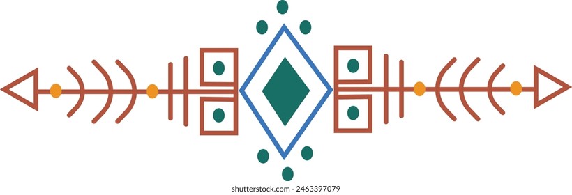 Aztec Dividers with Geometric and Seamless Pattern. Ethnic Tribal Aztec. Isolated on  White Background.