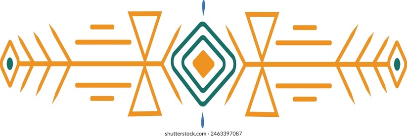 Aztec Dividers with Geometric and Seamless Pattern. Ethnic Tribal Aztec. Isolated on  White Background.