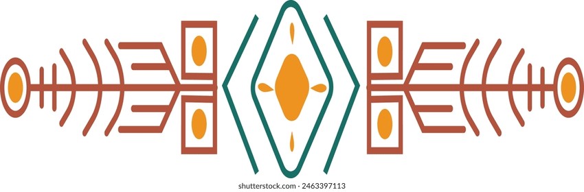 Aztec Dividers with Geometric and Seamless Pattern. Ethnic Tribal Aztec. Isolated on  White Background.