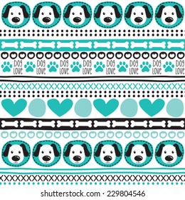 aztec dog pattern vector illustration