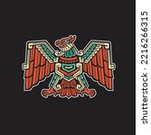 aztec eagle hand drawn vector illustration, Mayan aztec Graphic Design