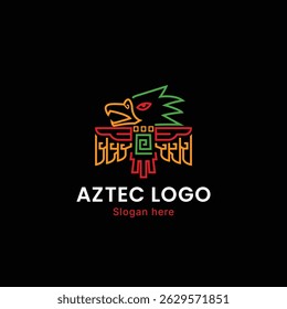 Aztec eagle head logo, aztec logo vector