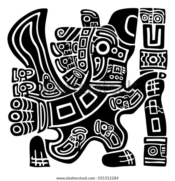 Aztec Eagle Warrior Stock Vector (Royalty Free) 335352284 | Shutterstock