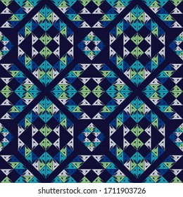 Aztec elements. Design with manual hatching. Ethnic boho ornament. Seamless background. Tribal motif. Vector illustration for web design or print.