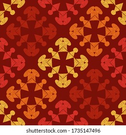 Aztec elements. Design with manual hatching. Ethnic boho ornament. Seamless background. Tribal motif. Vector illustration for web design or print.