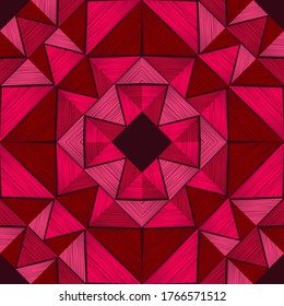 Aztec elements. Design with manual hatching.  Geometry. Seamless pattern. Textile. Ethnic boho ornament. Vector illustration for web design or print.