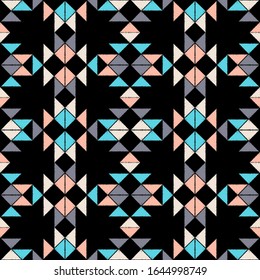 Aztec-Elemente. Ethnische Boho-Ornament. Nahtloses Muster. Stammesmotiv. Vektorillustration-Illustration für Webdesign oder Print.