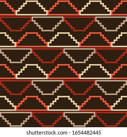 Aztec elements. Ethnic boho ornament. Seamless pattern. Tribal motif. Vector illustration for web design or print.