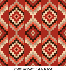 Aztec elements. Ethnic boho ornament. Seamless pattern. Tribal motif. Vector illustration for web design or print.