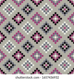 Aztec elements. Ethnic boho ornament. Seamless pattern. Tribal motif. Vector illustration for web design or print.