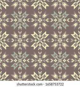 Aztec elements.  Ethnic boho ornament. Seamless pattern. Tribal motif. Vector illustration for web design or print.