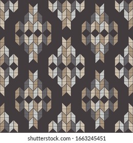 Aztec elements. Ethnic boho ornament. Seamless pattern. Tribal motif. Vector illustration for web design or print.