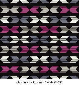 Aztec elements. Ethnic boho ornament. Seamless pattern. Tribal motif. Vector illustration for web design or print.