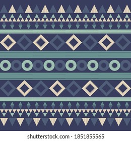 Aztec elements. Seamless pattern. Design with manual hatching. Textile. Ethnic boho ornament. Vector illustration for web design or print.