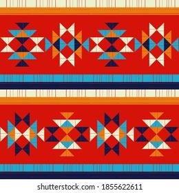 Aztec elements. Seamless pattern. Design with manual hatching. Textile. Ethnic boho ornament. Vector illustration for web design or print.
