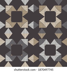 Aztec elements. Seamless pattern. Design with manual hatching. Textile. Ethnic boho ornament. Vector illustration for web design or print.