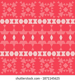 Aztec elements. Seamless pattern. Design with manual hatching. Textile. Ethnic boho ornament. Vector illustration for web design or print.