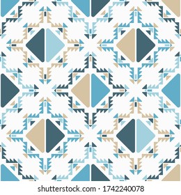 Aztec elements. Seamless pattern. Geometry. Ethnic boho ornament. Tribal motif. Vector illustration for web design or print.