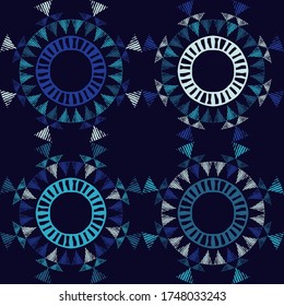 Aztec elements. Seamless pattern. Geometry. Design with manual hatching. Ethnic boho ornament. Vector illustration for web design or print.