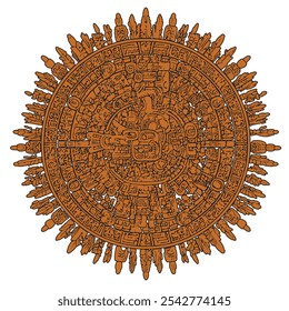 Aztec Empire Vector Illustration Ancient 