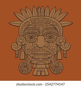 Aztec Empire Vector Illustration Ancient 