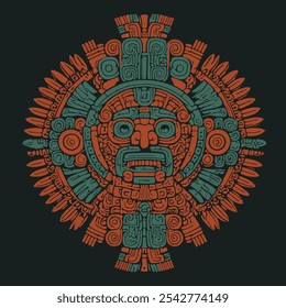 Aztec Empire Vector Illustration Ancient 