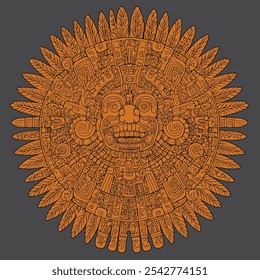 Aztec Empire Vector Illustration Ancient 