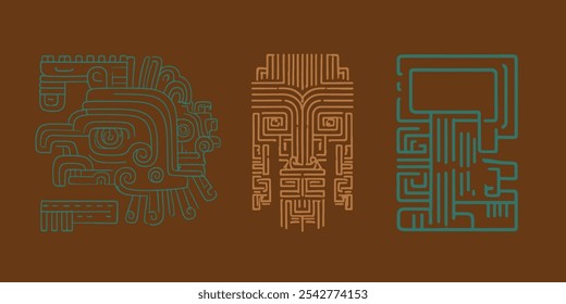 Aztec Empire Vector Illustration Ancient 