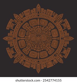 Aztec Empire Vector Illustration Ancient 