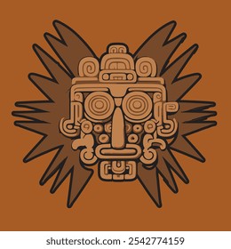 Aztec Empire Vector Illustration Ancient 