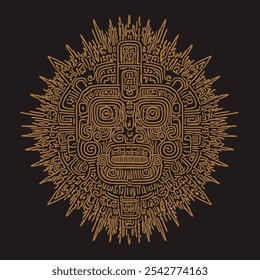 Aztec Empire Vector Illustration Ancient 