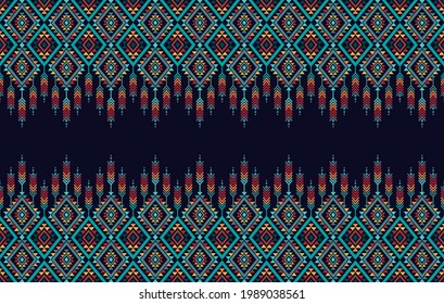 Aztec ethnic African seamless pattern. Native fabric carpet mandala ornament boho American chevron textile decoration. Geometric embroidery vector illustrations background. Aztec style patterns design
