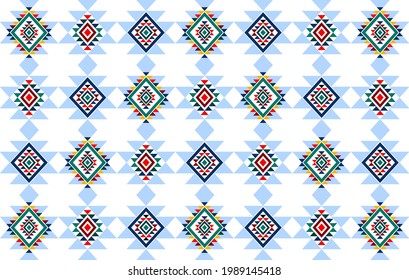 Patrón sin costuras de la etnia azteca africana. Alfombra de tela nativa mandala adorno boho decoración textil de chevron americano. Ilustraciones de fondo del vector de bordado geométrico. Diseño de patrones de estilo azteca