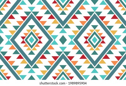 Aztec ethnic African seamless pattern. Native fabric carpet mandala ornament boho American chevron textile decoration. Geometric embroidery vector illustrations background. Aztec style patterns design