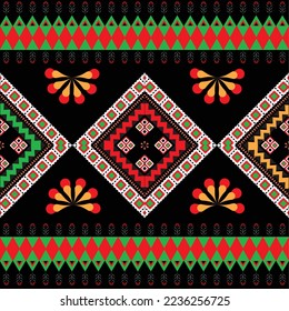 Patrón sin costuras azteca étnico africano.Decoración textil chevron americana. Alfombra de tela nativa mandala ornamento boho Bordery geométrico fondo vectorial.