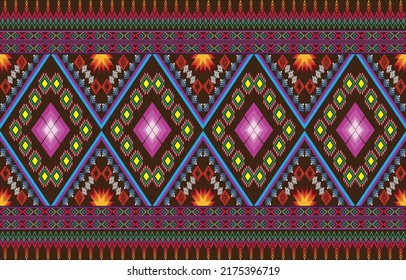 Aztec ethnic background design vector with a seamless pattern. Traditional motifs are illustrated. Element of a seamless pattern template