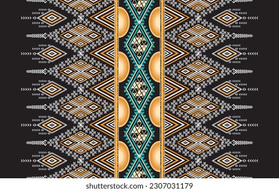 Vector de diseño de fondo étnico azteca con un patrón impecable. Se ilustran los motivos tradicionales. Elemento de una plantilla de patrón transparente