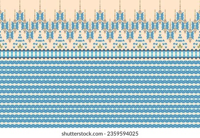 Aztec ethnic background design vector with a seamless pattern. Traditional motifs are illustrated. Element of a seamless pattern template