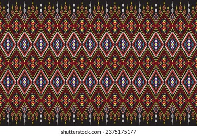 Aztec ethnic background design vector with a seamless pattern. Traditional motifs are illustrated. Element of a seamless pattern template