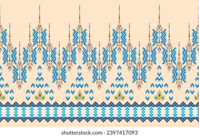 Aztec ethnic background design vector with a seamless pattern. Traditional motifs are illustrated. Element of a seamless pattern template

