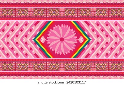 Aztec ethnic background design vector with a seamless pattern. Traditional motifs are illustrated. Element of a seamless pattern template
