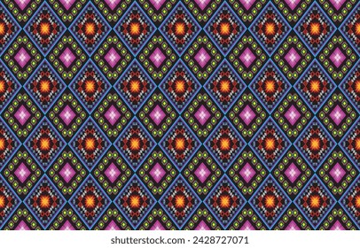 Aztec ethnic background design vector with a seamless pattern. Traditional motifs are illustrated. Element of a seamless pattern template
