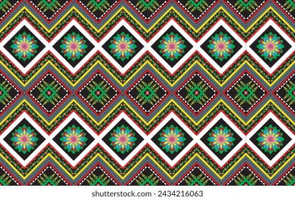 Aztec ethnic background design vector with a seamless pattern. Traditional motifs are illustrated. Element of a seamless pattern template