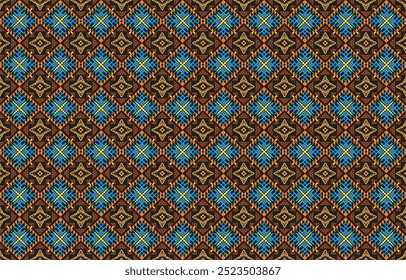 Aztec ethnic background design vector with a seamless pattern. Traditional motifs are illustrated. Element of a seamless pattern template
