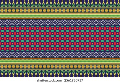 Aztec ethnic background design vector with a seamless pattern. Traditional motifs are illustrated. Element of a seamless pattern template